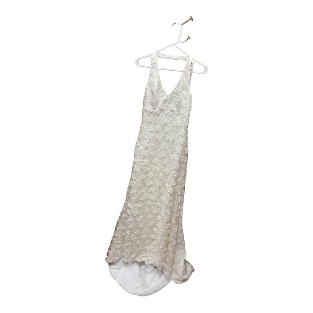 Michaelango white wedding dress halter